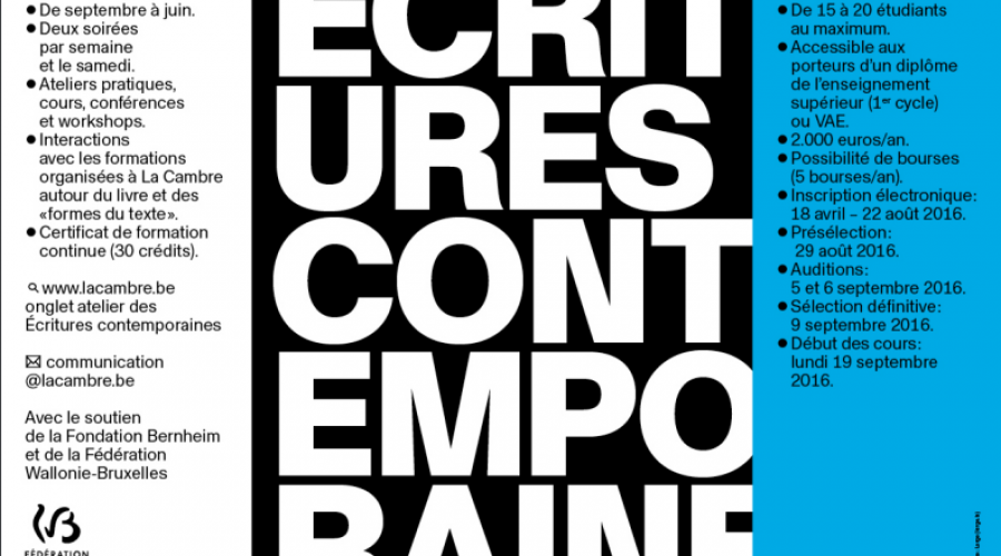 La Cambre, école d’art et de design belge, lance « L’atelier des écritures contemporaines »