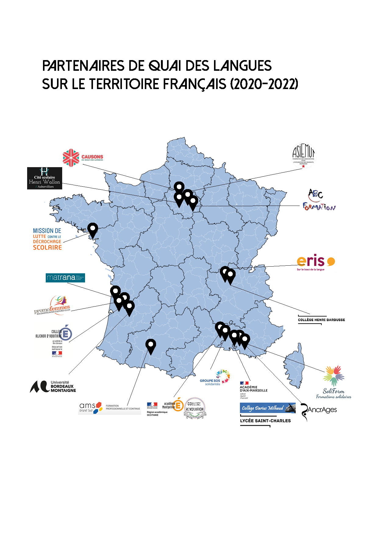 Carte des Territoires Touchés QdL 2020-2022